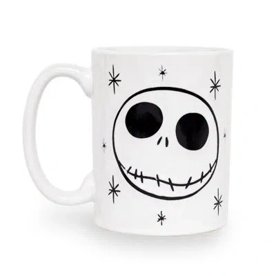 Silver Buffalo Disney The Nightmare Before Christmas Jack Skellington Face Ceramic Mug In Black;white