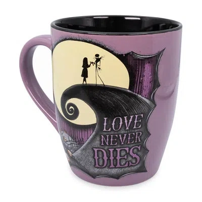 Silver Buffalo Disney The Nightmare Before Christmas "love Never Dies" Ceramic Mug | 25 Ounces In Black;purple