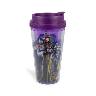 Silver Buffalo Disney Villains "bad Vibes Only" Plastic Disposable Cup In Purple