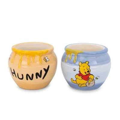 Silver Buffalo Disney Winnie The Pooh 2 Piece 3.5 Oz. Ceramic Moscow Mule Mug Set In Blue;black;beige