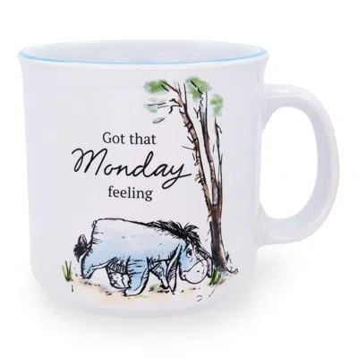 Silver Buffalo Disney Winnie The Pooh Eeyore "monday Feeling" Ceramic Camper Mug | 20 Ounces In Black;white;green