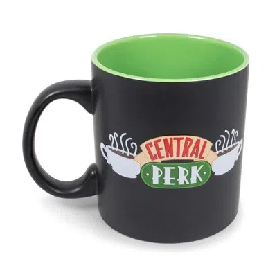 Silver Buffalo Friends Central Perk Doodle Logo 20oz Ceramic Mug In Black;green