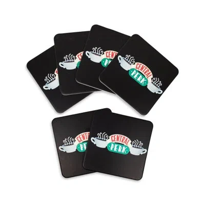 Silver Buffalo Friends Central Perk Logo Paper Drink Coasters | Set Of 6 In Black