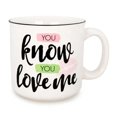 Silver Buffalo Gossip Girl "you Know You Love Me" Ceramic Camper Mug | Holds 20 Ounces In Black;green;pink