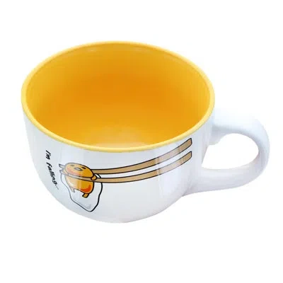 Silver Buffalo Gudetama I''m Falling 24 Ounce Ceramic Soup Mug In White
