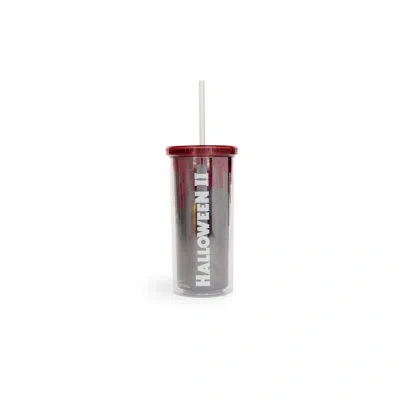 Silver Buffalo Halloween 2 Michael Myers Carnival 20oz Double Wall Ceramic Travel Tumbler With Straw In Gray;red