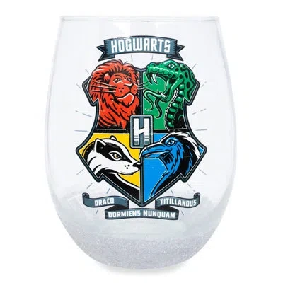 Silver Buffalo Harry Potter 20 Oz. Stemless Wine Glass In Blue;green;red;yellow