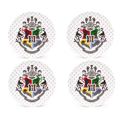 Silver Buffalo Harry Potter Hogwarts Crest 10-inch Melamine Dinner Plates | Set Of 4 In Green;red;yellow