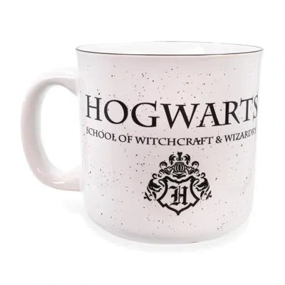 Silver Buffalo Harry Potter Hogwarts Logo Ceramic Camper Mug | 20 Ounces In Black;white