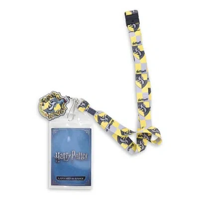 Silver Buffalo Harry Potter Lanyard With Badge Holder And Charm Hufflepuff Wall Décor In Blue