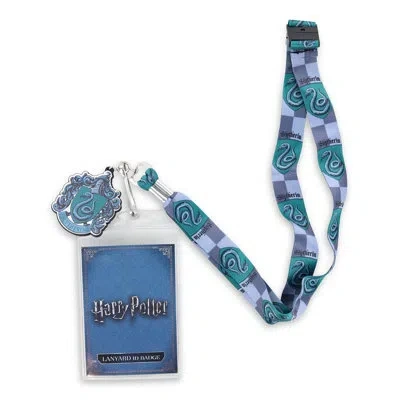 Silver Buffalo Harry Potter Lanyard With Badge Holder And Charm Slytherin Wall Décor In Blue