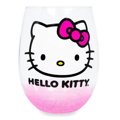 Silver Buffalo Hello Kitty 20 Oz. Stemless Wine Glass In Red;pink