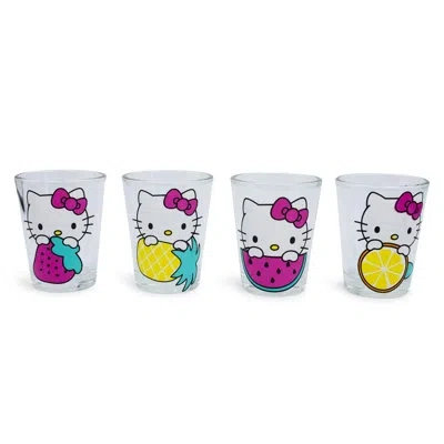 Silver Buffalo Hello Kitty 4 Piece 1.5 Oz. Shot Glass Set In Yellow;pink