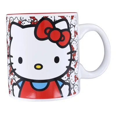 Silver Buffalo Hello Kitty All-over Faces 20oz Ceramic Mug In White;red