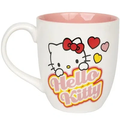 Silver Buffalo Hello Kitty Hearts Trvel Mug In White;pink