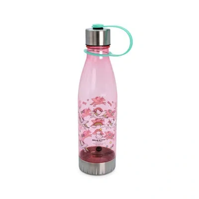 Silver Buffalo Hello Kitty Unicorn Rainbow Toss 20 Oz. Plastic Water Bottle In Pink,silver