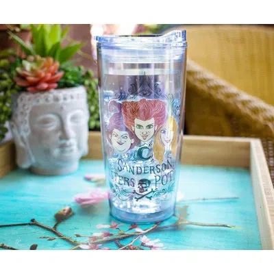 Silver Buffalo Hocus Pocus Sisters Potion 20oz Double Wall Travel Tumbler In Clear