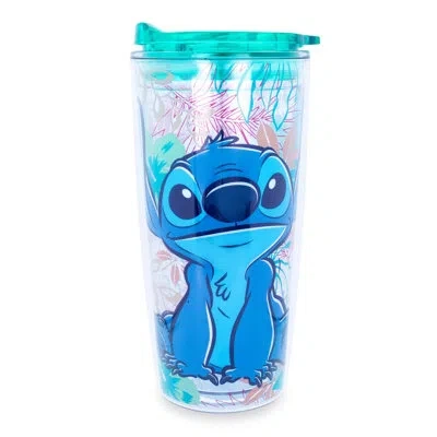 Silver Buffalo Lilo & Stitch 20 Oz. Insulated Travel Tumbler In Blue