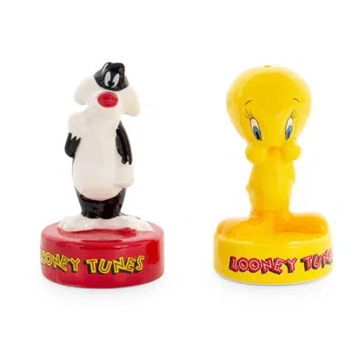 Silver Buffalo Looney Tunes Sylvester And Tweety Ceramic Salt And Pepper Shakers | Set Of 2 In Black;red;yellow