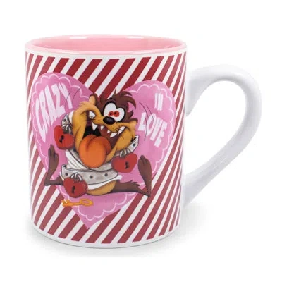 Silver Buffalo Looney Tunes Taz "crazy In Love" Ceramic Mug | Holds 14 Ounces | Toynk Exclusive In Brown;white;pink