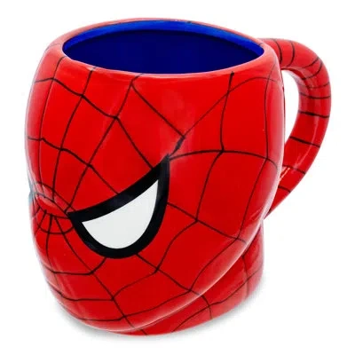 Silver Buffalo Marvel Comics Spider-man Mask 3d Sculpted Ceramic Mug | Holds 20 Ounces In Black;red