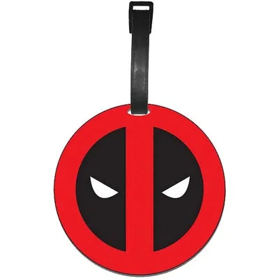 Silver Buffalo Marvel Deadpool Logo Luggage Tag And Suitcase Label In Red