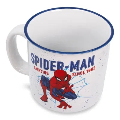 Silver Buffalo Marvel Spider-man "amazing Since 1962" Ceramic Camper Mug | Holds 20 Ounces In Blue;red