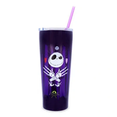 Silver Buffalo Nightmare 22 Oz. Stainless Steel Paint Glass In Blue,white,purple