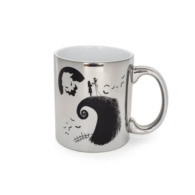 Silver Buffalo Nightmare Before Christmas Silver Electroplate Ceramic Mug | Holds 20 Ounces In Black;silver