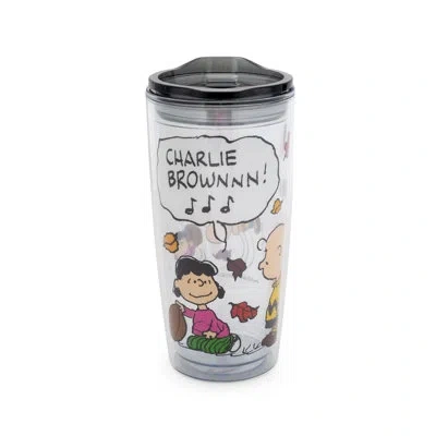 Silver Buffalo Peanuts Charlie 20 Oz. Plastic Pint Glass In Gray,pink,green