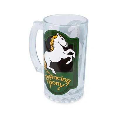 Silver Buffalo Prancing Pony 16 Oz. Glass Beer Mug In White;green;yellow