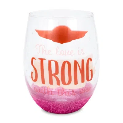 Silver Buffalo Star Wars 20 Oz. Steamless Wine Glass In Pink;orange;clear