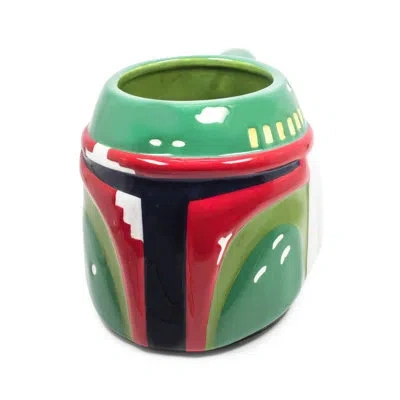Silver Buffalo Star Wars 3d Sculpted Boba Fett Helmet Ceramic Mug | Holds 20 Ounces In Black;green;red