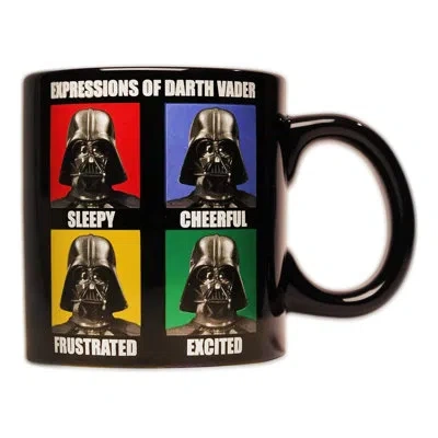 Silver Buffalo Star Wars Darth Vader Expressions 14oz Ceramic Coffee Mug In Black