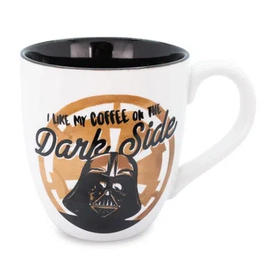 Silver Buffalo Star Wars "i Like My Coffee On The Dark Side" Ceramic Mug | Holds 18 Ounces In Black;white;yellow