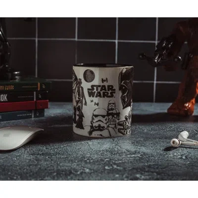 Silver Buffalo Star Wars Original Trilogy Collage Ceramic Mug | Holds 20 Ounces In Black;white