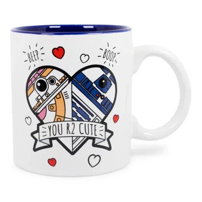 Silver Buffalo Star Wars "you R2 Cute" Ceramic Coffee Mug | Holds 20 Ounces | Toynk Exclusive In Blue;white;orange