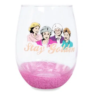 Silver Buffalo The Golden Girls 20 Oz. Stemless Wine Glass In Gray;yellow;pink