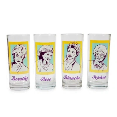 Silver Buffalo The Golden Girls 4 Piece 10 Oz. Pint Glass Set In Green;yellow