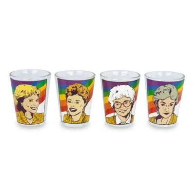 Silver Buffalo The Golden Girls Rainbow 4 Piece Glassware Set In Blue;yellow;purple
