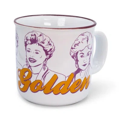 Silver Buffalo The Golden Girls "stay Golden" Ceramic Camper Mug | Holds 20 Ounces In White;purple;gold