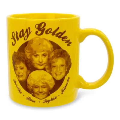 Silver Buffalo The Golden Girls "stay Golden" Gold Ceramic Coffee Mug | Holds 20 Ounces In Red;yellow