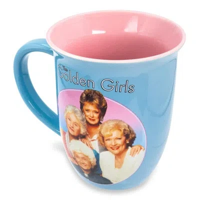 Silver Buffalo The Golden Girls "stay Golden" Wide Rim Ceramic Coffee Mug | Holds 16 Ounces In Blue;white;pink