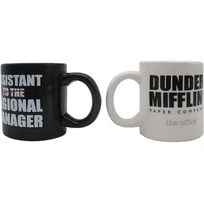 Silver Buffalo The Office Mugs Best Boss Manager Ceramic Salt And Pepper Shaker Set In Black;white