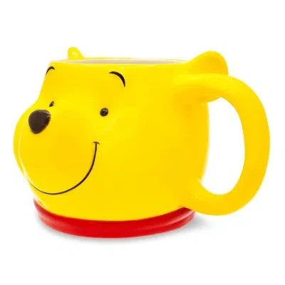Silver Buffalo Winnie The Pooh 20oz Sculpted Ceramic Mug In Red;yellow