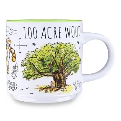 Silver Buffalo Winnie The Pooh Icons 13oz Ceramic Mug In White;green