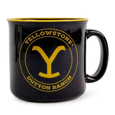 Silver Buffalo Yellowstone Dutton Ranch Ceramic Camper Mug | Holds 20 Ounces In Black;yellow