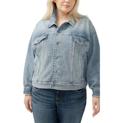 Silver Jeans Co. Plus Size Denim Trucker Jacket In Indigo