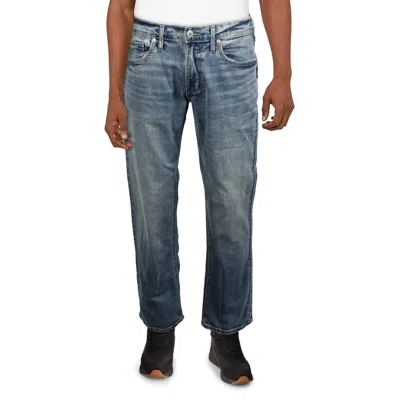 Silver Jeans Co. Allan Mens Denim Cotton Straight Leg Jeans In Multi
