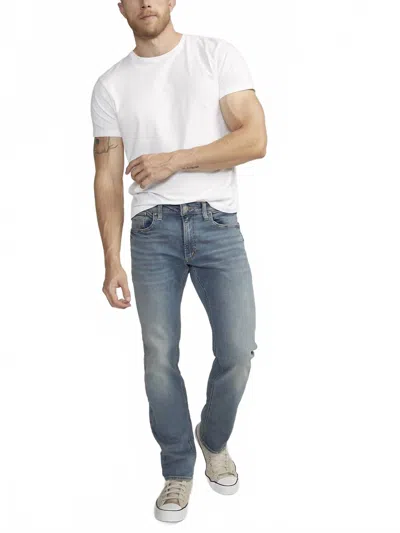 Silver Jeans Co. Allan Slim Fit Straight Jeans In Blue In Gray